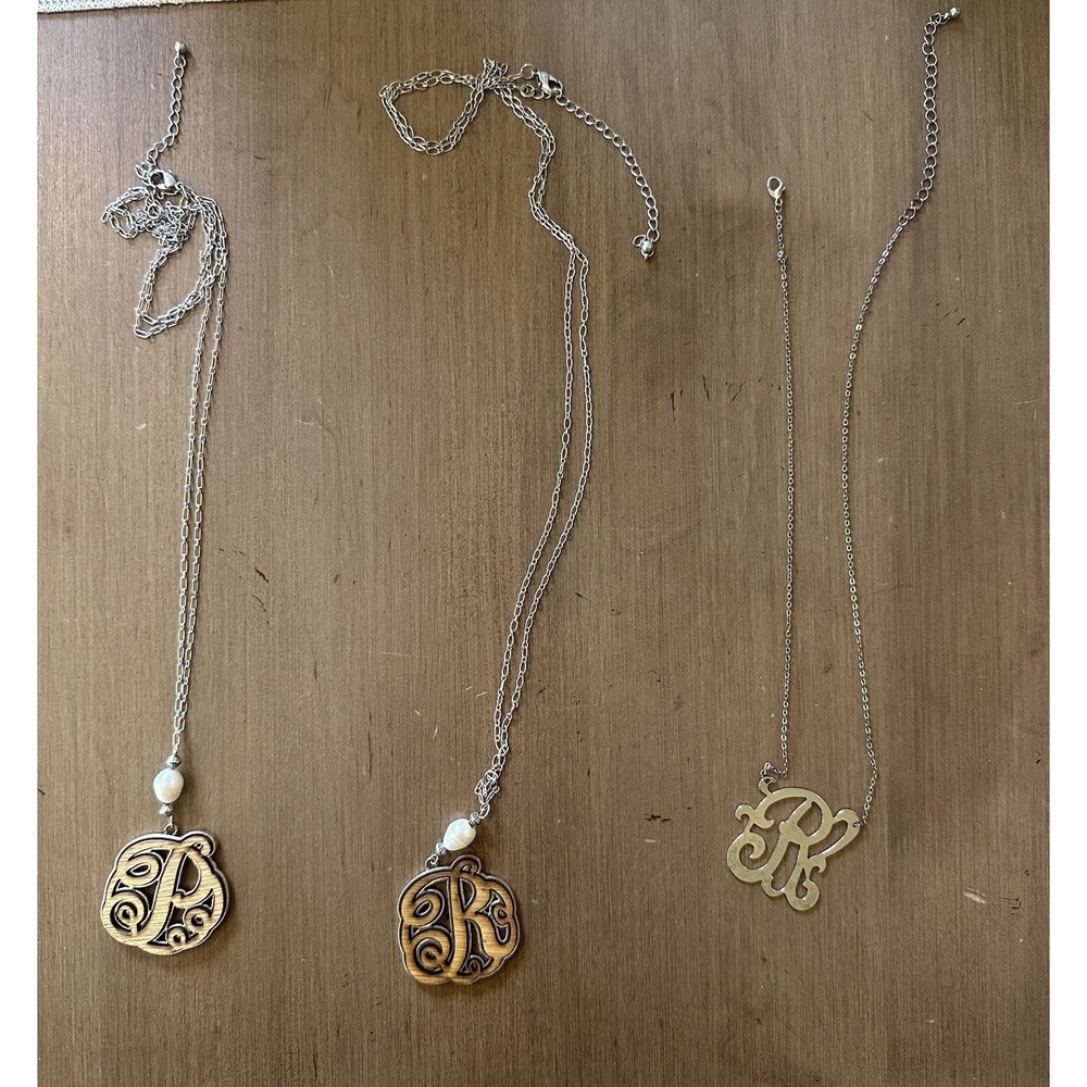 Monogram‎ Necklaces Lot Of 3